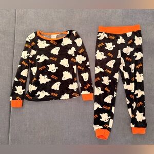 EUC-Kids Halloween Ghost Pajamas - Black and Orange size 4
